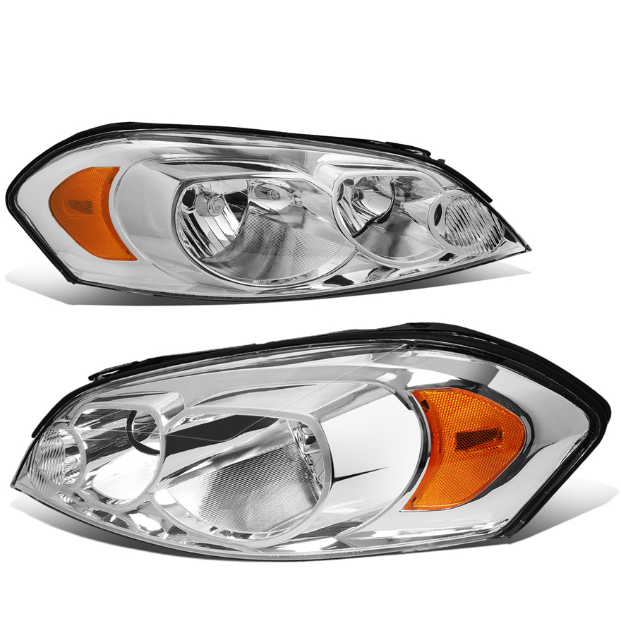2006 to 2016 Chevy Impala Monte Carlo Headlight Assembly Chrome Housing Amber Corner Headlamp